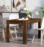 VidaXL Eettafel 140x74,5x76 cm bewerkt hout gerookt eikenkleurig