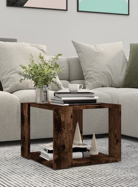 VidaXL Salontafel 40x40x30 cm bewerkt hout gerookt eikenkleurig
