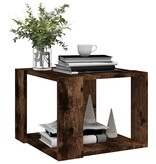 VidaXL Salontafel 40x40x30 cm bewerkt hout gerookt eikenkleurig
