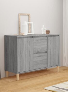 VidaXL Dressoir 101x35x70 cm bewerkt hout grijs sonoma eikenkleurig