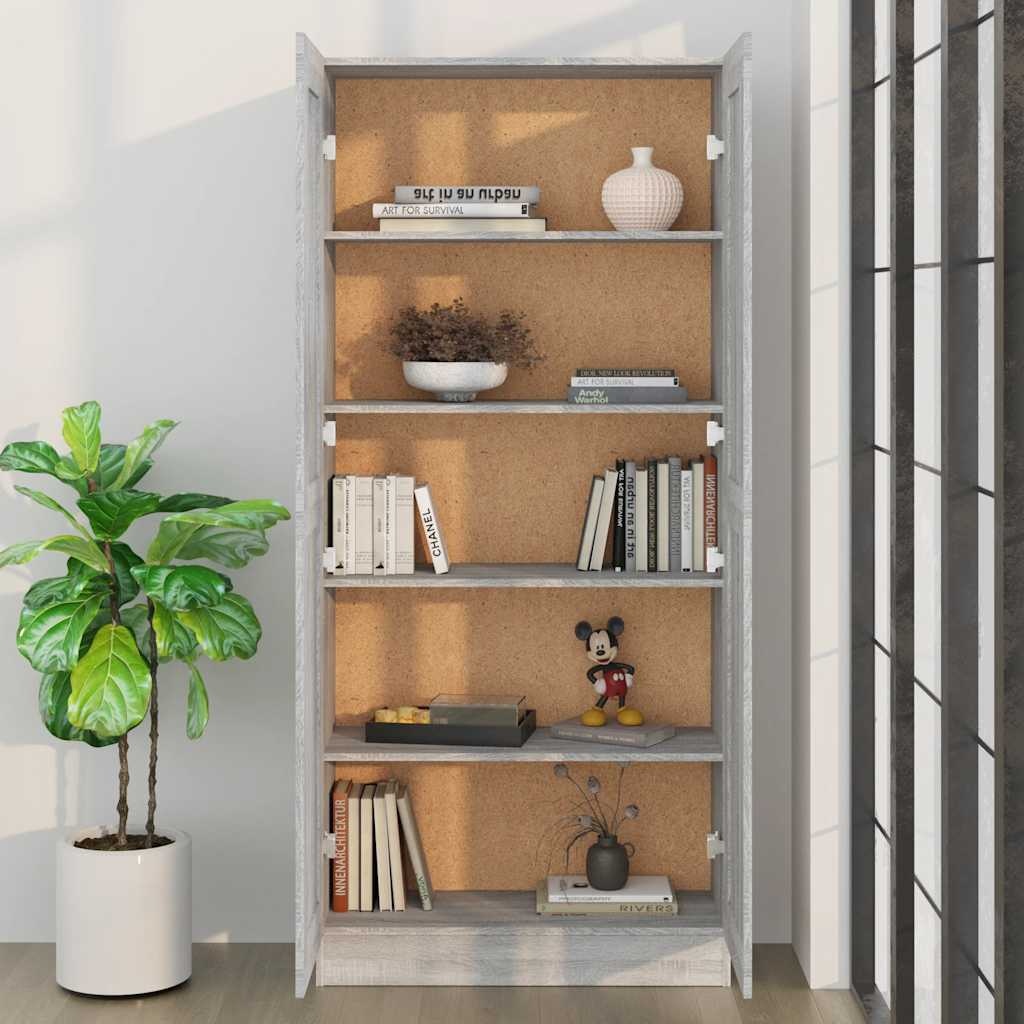 VidaXL Boekenkast 82,5x30,5x185,5 cm bewerkt hout grijs sonoma eiken