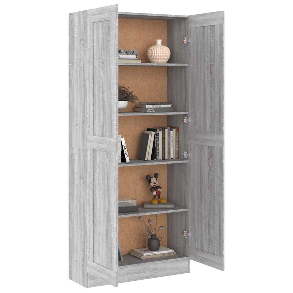 VidaXL Boekenkast 82,5x30,5x185,5 cm bewerkt hout grijs sonoma eiken