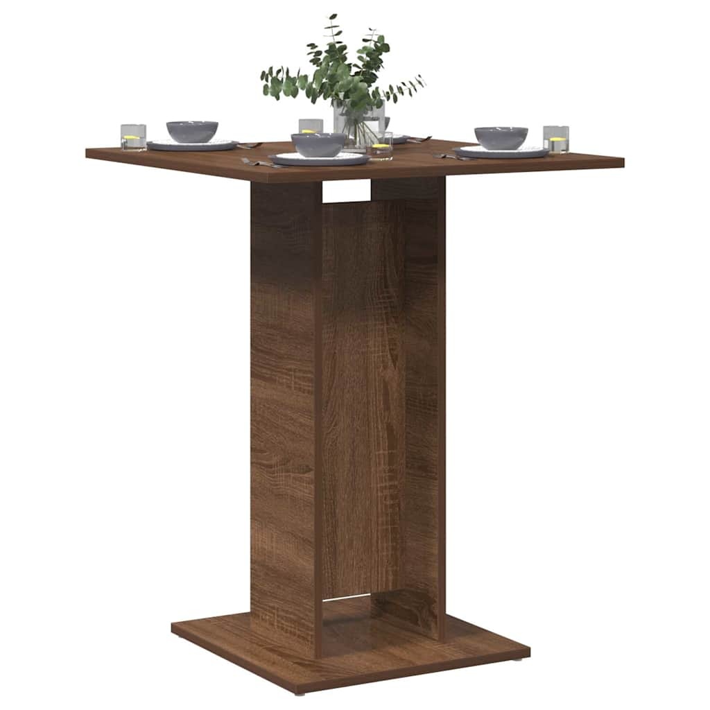 VidaXL Bistrotafel 60x60x75 cm bewerkt hout bruin eikenkleur