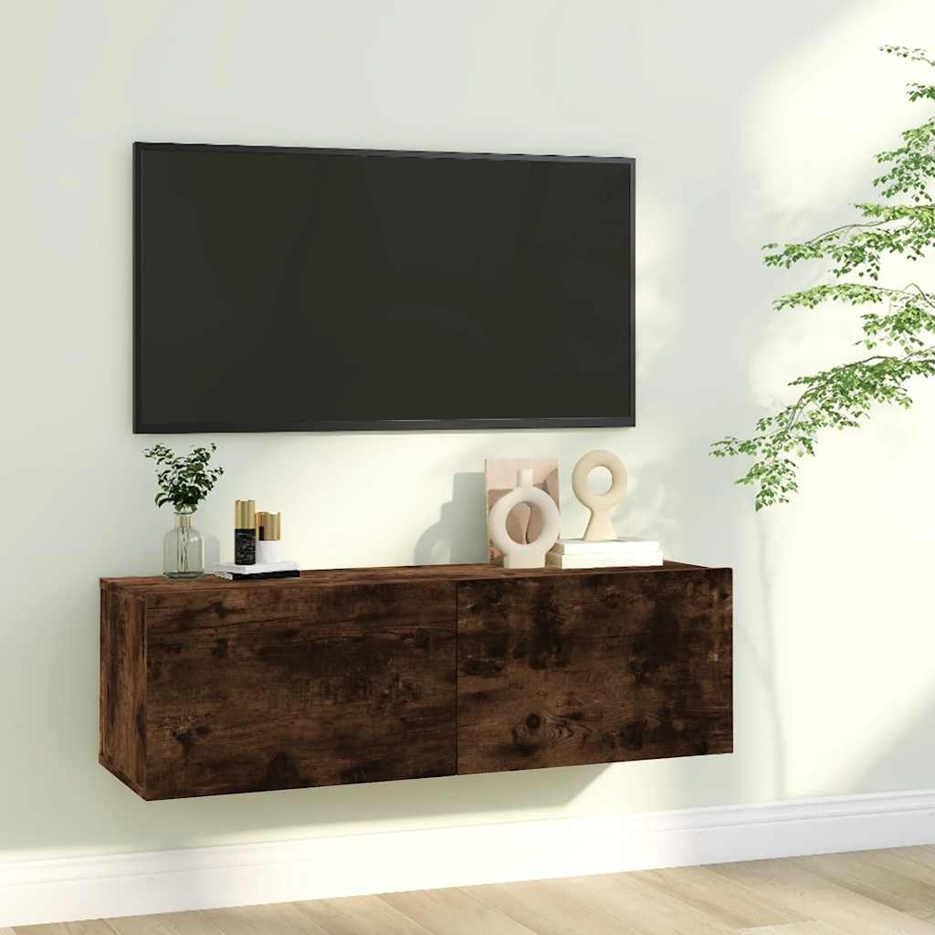 VidaXL Tv-wandmeubel 100x30x30 cm bewerkt hout gerookt eikenkleurig
