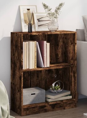 VidaXL Boekenkast 60x24x76 cm bewerkt hout gerookt eikenkleurig