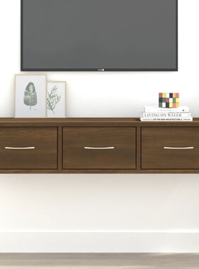 VidaXL Wandkast 88x26x18,5 cm bewerkt hout bruin eikenkleur