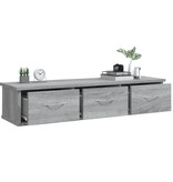 VidaXL Wandkast 88x26x18,5 cm bewerkt hout grijs sonoma eikenkleurig