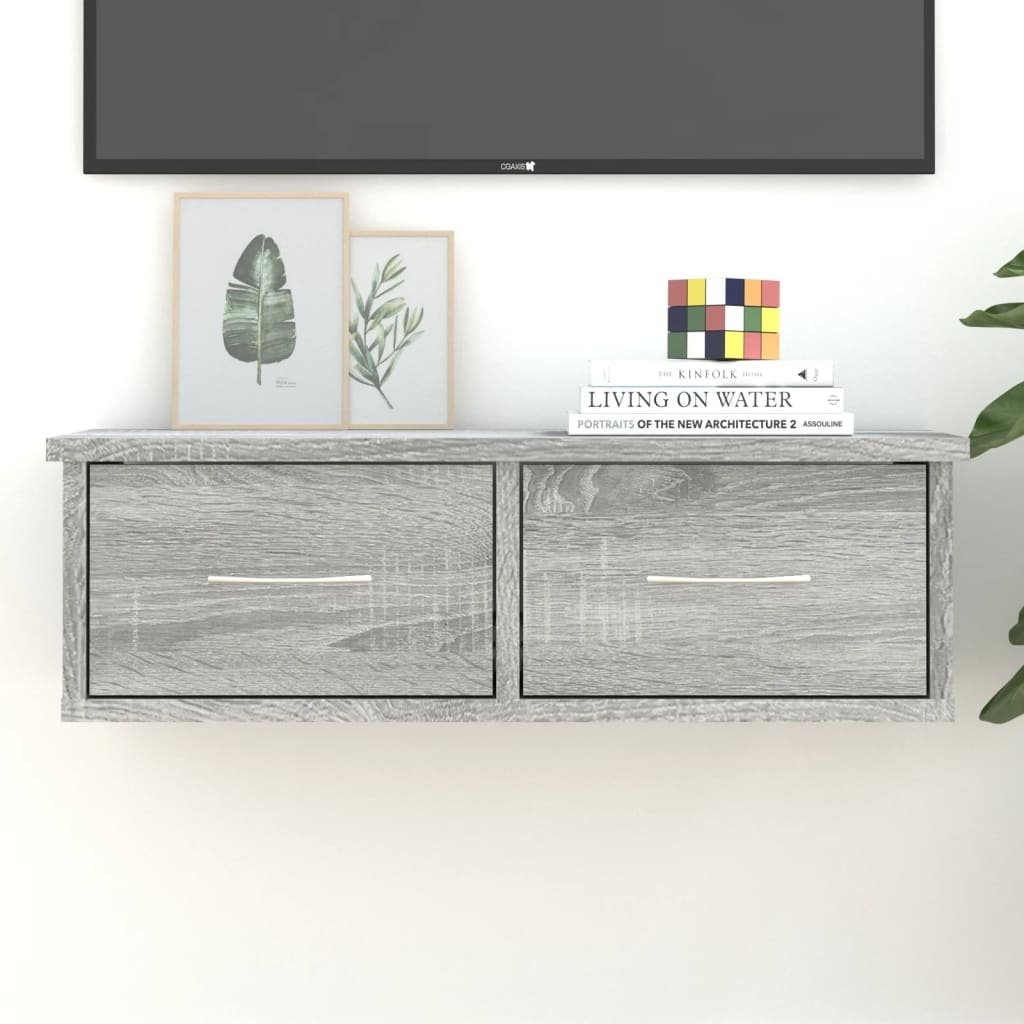 VidaXL Tv-wandmeubel 60x26x18,5 cm bewerkt hout grijs sonoma eiken