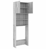 VidaXL Wasmachinekast 64x25,5x190 cm grijs sonoma eikenkleurig