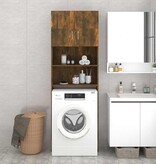 VidaXL Wasmachinekast 64x25,5x190 cm gerookt eikenkleurig