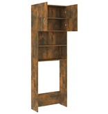 VidaXL Wasmachinekast 64x25,5x190 cm gerookt eikenkleurig