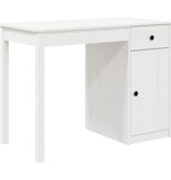 VidaXL Bureau 100x50x75 cm massief grenenhout wit