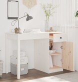 VidaXL Bureau 100x50x75 cm massief grenenhout wit