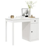 VidaXL Bureau 100x50x75 cm massief grenenhout wit