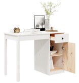 VidaXL Bureau 100x50x75 cm massief grenenhout wit