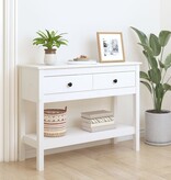 VidaXL Wandtafel 100x35x75 cm massief grenenhout wit