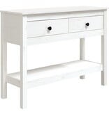 VidaXL Wandtafel 100x35x75 cm massief grenenhout wit