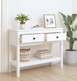 VidaXL Wandtafel 100x35x75 cm massief grenenhout wit