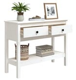 VidaXL Wandtafel 100x35x75 cm massief grenenhout wit