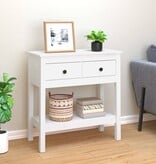 VidaXL Wandtafel 75x35x75 cm massief grenenhout wit