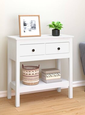 VidaXL Wandtafel 75x35x75 cm massief grenenhout wit