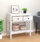 VidaXL Wandtafel 75x35x75 cm massief grenenhout wit