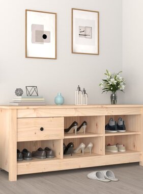 VidaXL Schoenenkast 110x38x45,5 cm massief grenenhout