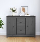 VidaXL Dressoir 100x35x74 cm massief grenenhout grijs