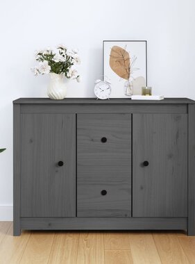VidaXL Dressoir 100x35x74 cm massief grenenhout grijs