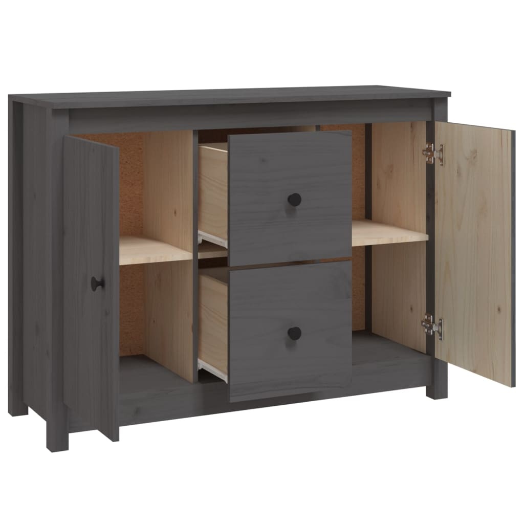 VidaXL Dressoir 100x35x74 cm massief grenenhout grijs
