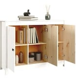 VidaXL Dressoir 100x35x74 cm massief grenenhout wit