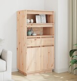 VidaXL Hoge kast 60x40x116,5 cm massief grenenhout