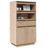 VidaXL Hoge kast 60x40x116,5 cm massief grenenhout