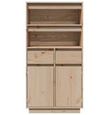 VidaXL Hoge kast 60x40x116,5 cm massief grenenhout