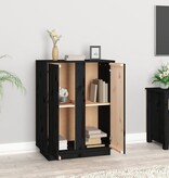 VidaXL Dressoir 60x35x80 cm massief grenenhout zwart