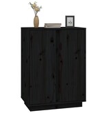 VidaXL Dressoir 60x35x80 cm massief grenenhout zwart