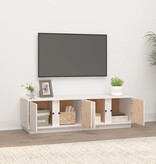 VidaXL Tv-meubel 140x40x40 cm massief grenenhout wit