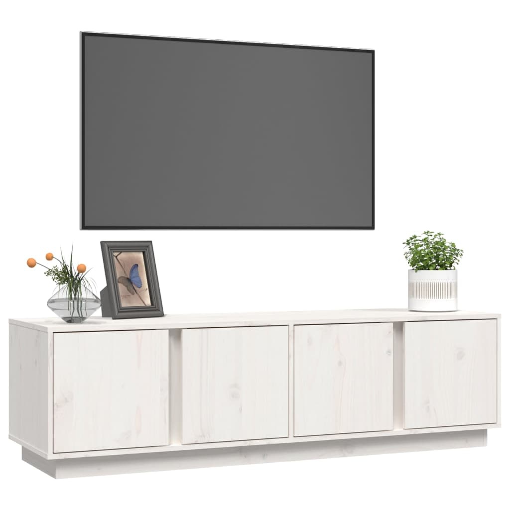VidaXL Tv-meubel 140x40x40 cm massief grenenhout wit