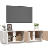 VidaXL Tv-meubel 140x40x40 cm massief grenenhout wit