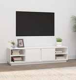VidaXL Tv-meubel 156x40x40 cm massief grenenhout wit