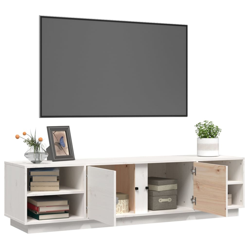 VidaXL Tv-meubel 156x40x40 cm massief grenenhout wit