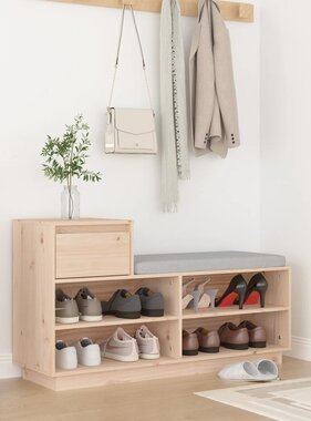 VidaXL Schoenenkast 110x34x61 cm massief grenenhout