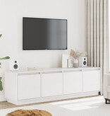 VidaXL Tv-meubel 156x37x45 cm massief grenenhout wit