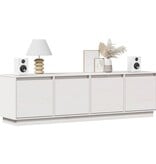 VidaXL Tv-meubel 156x37x45 cm massief grenenhout wit