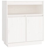 VidaXL Dressoir 70x34x80 cm massief grenenhout wit