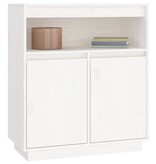 VidaXL Dressoir 70x34x80 cm massief grenenhout wit