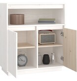 VidaXL Dressoir 70x34x80 cm massief grenenhout wit
