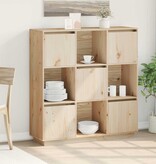 VidaXL Hoge kast 110,5x35x117 cm massief grenenhout