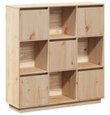 VidaXL Hoge kast 110,5x35x117 cm massief grenenhout