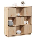 VidaXL Hoge kast 110,5x35x117 cm massief grenenhout